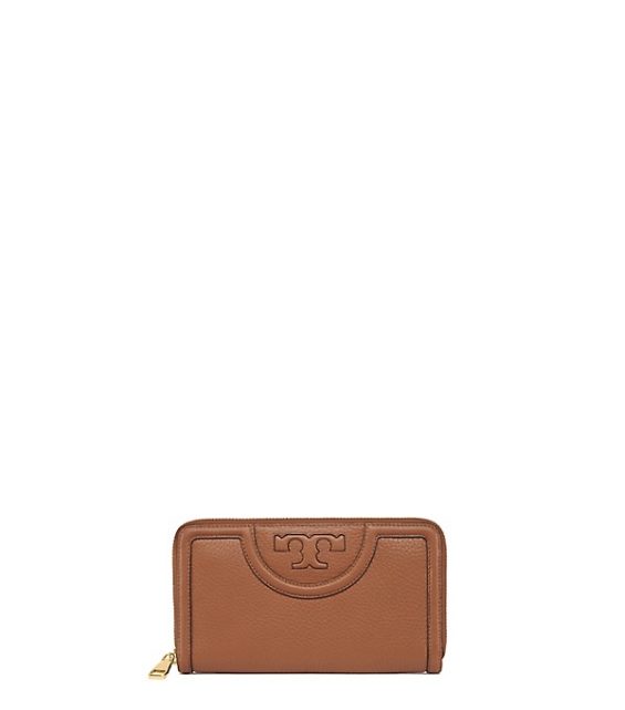 Tory Burch SERIF-T ZIP CONTINENTAL WALLET Bark tory burch memorial day sale