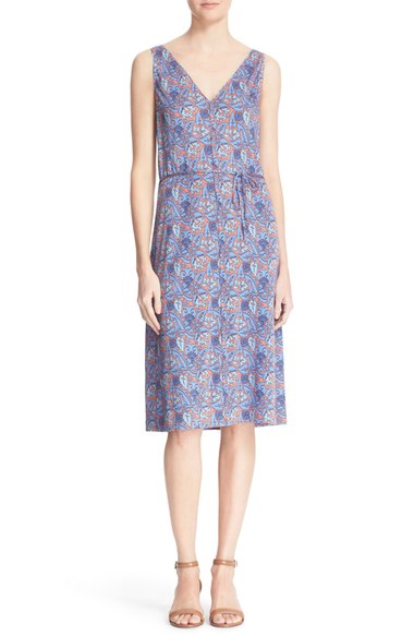 Tory Burch 'Sandy' Floral Print Silk Shift Dress Artemis shift dresses for the kentucky derby