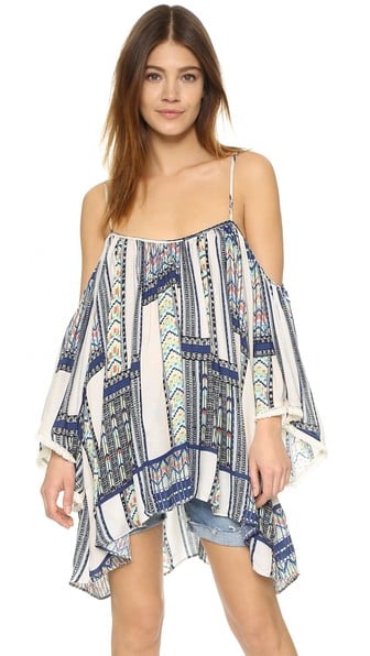 Tt Beach Printed Alexi Cold Shoulder Cover Up Gypsy Print beach cover-ups