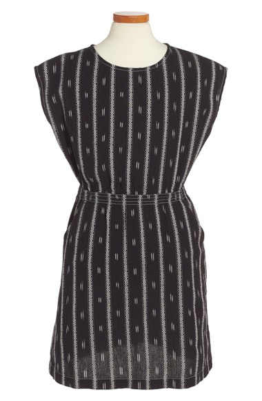 Tucker + Tate Ikat Stripe Sleeveless Dress (Big Girls) Ivory Ikat Nordstrom nordstrom half yearly sale for kids girls of all ages