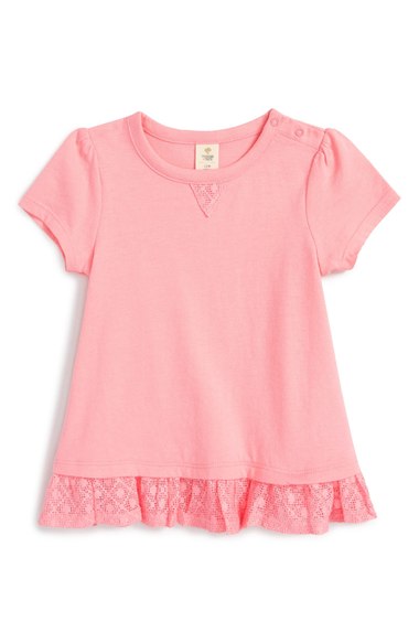 Tucker + Tate Lace Hem Tunic (Baby Girls) Pink Peony Nordstrom nordstrom half yearly sale for kids girls of all ages