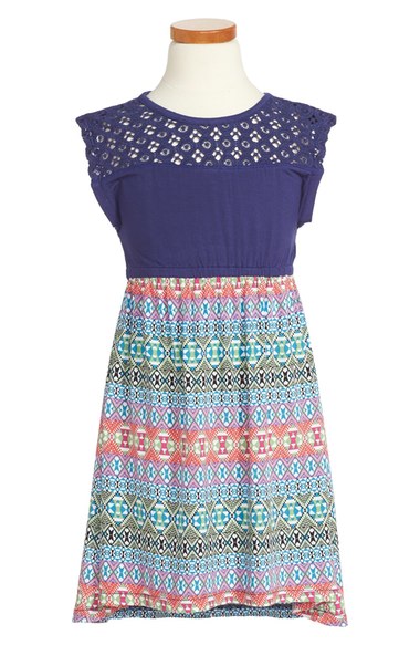 Tucker + Tate Lace Yoke Dress (Toddler Girls, Little Girls & Big Girls) Pink Cyclamen Marrakesh Nordstrom nordstrom half yearly sale for kids girls of all ages