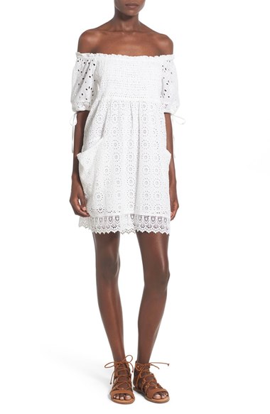 Tularosa 'Quinn' Off the Shoulder Lace Dress Milk White  lace sundresses spring summer 2016