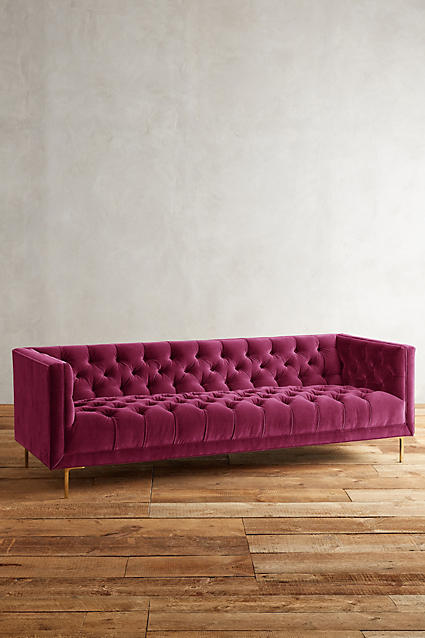 Velvet Mina Sofa Sangria Anthropologie anthropologie mother's day weekend sale