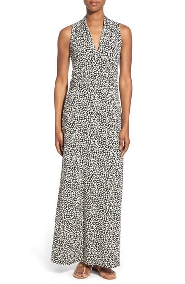 Vince Camuto 'Shadow Forms' Print Jersey Maxi Dress (Regular & Petite) Rich Black maxi dresses for the kentucky derby 2016 style