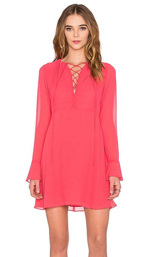 WAYF Lace Up Dress Coral lace-up dresses spring 2016