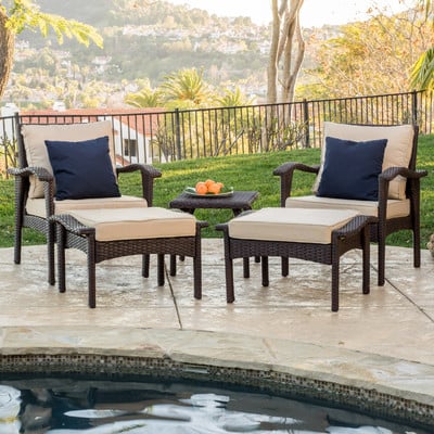 Wayfair Alcott Hill 5 Piece Deep Seating Group with Cushion wayfair patio furniture sale