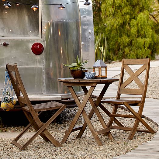 West Elm Jardine Folding Bistro Dining Set – Table + 2 Chairs west elm outdoor furniture sale