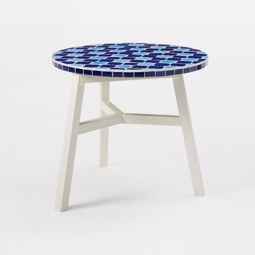 West Elm Mosaic Tiled Bistro Table - Decorator Print Top White west elm outdoor furniture sale