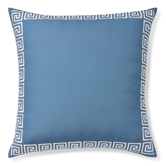 Williams-Sonoma Home Outdoor Greek Key Embroidered Pillow, Sky Blue williams-sonoma home outdoor furniture sale