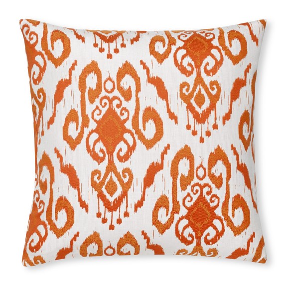 Williams-Sonoma Home Outdoor Ikat Jacquard Pillow Cover, Melon Orange williams-sonoma home outdoor furniture sale