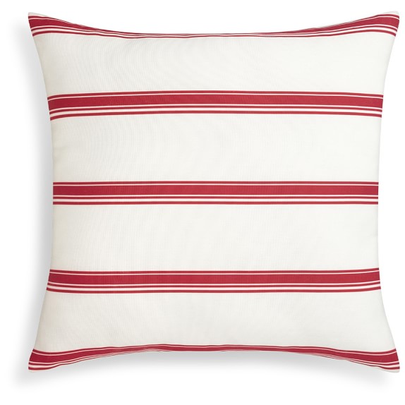 Williams-Sonoma Outdoor Printed Salinas Stripe Pillow, Red williams-sonoma home outdoor furniture sale