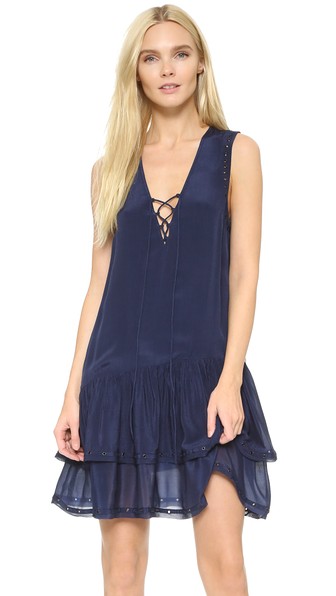 Zadig & Voltaire Rory Lace-Up Dress Marine Blue lace-up dresses spring 2016