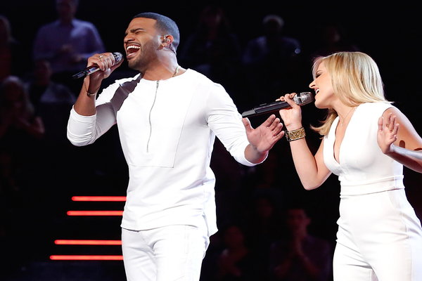  The Voice Season 10 Live Semi-Final Performances Videos Episode 25, Monday, May 16, 2016: See Bryan Bautista from Team Christina Aguilera and Mary Sarah from Team Blake Shelton perform Ariana Grande's megahit song "Break Free" for the crowd.
