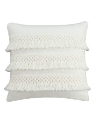 cupcakes and cashmere Fringe Chambray Dot Pillow White Nordstrom cupcakes and cashmere home decor line