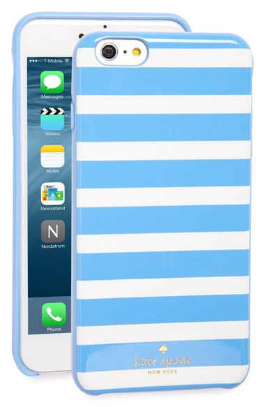 kate spade new york 'fairmont stripe' iPhone 6 Plus & 6s Plus case Alice Blue White iphone 6 plus iphone 6s plus cases spring