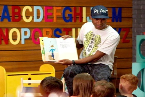  Watch story time with Pharrell Williams. See coach Pharrell read storybook versions of his fellow coaches' hit songs to some unimpressed preschoolers.