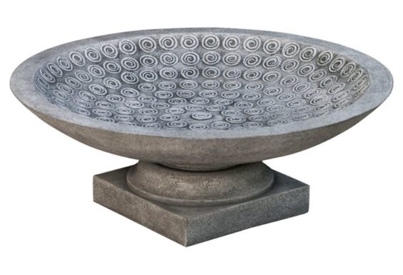 26" Low Cirrus Birdbath, Gray Campania International birdbaths garden patio summer