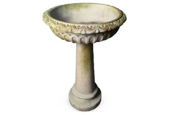 29" Trish Birdbath, White Moss Orlandi Statuary birdbaths garden patio summer