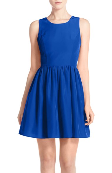A by Amanda 'Emmie' Cutout Back Fit & Flare Dress Royal Blue cutout dresses summer 2016