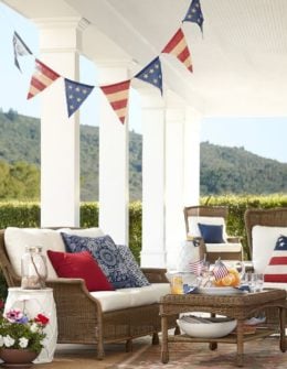 AMERICANA BURLAP PARTY BANNER Pottery Barn 4th of july sale