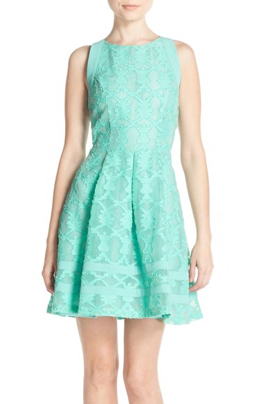 Adelyn Rae Cutout Lace Fit & Flare Dress (Nordstrom Exclusive) Mint Green cutout dresses summer 2016