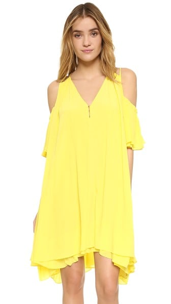 Apiece Apart Appolonia Cold Shoulder Dress Sun Yellow casual cold shoulder dresses summer