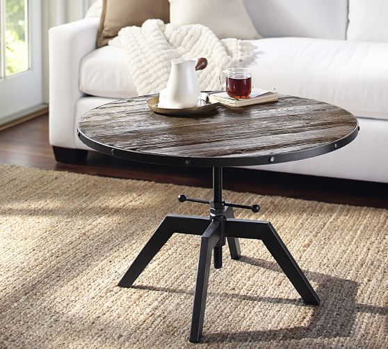 BLAINE RECLAIMED WOOD ADJUSTABLE BUNCHING COFFEE TABLE Pottery Barn 4th of july sale