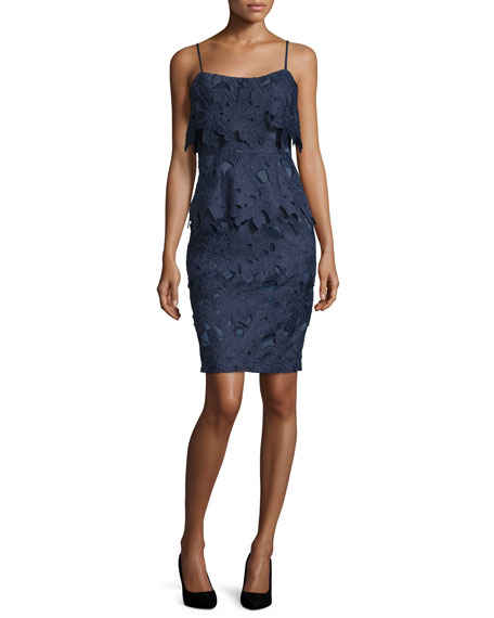 Black Halo Sleeveless Floral Popover Sheath Dress Air Force  popover dresses summer wedding guest 
