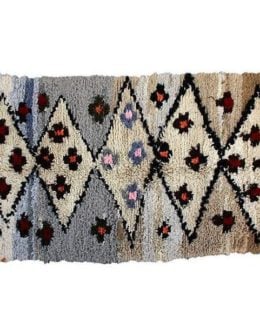Blue and Tan Moroccan Azilal Rug, 7' X 3'10'' Chairish this is emily & meritt collection for chairish