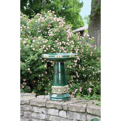 Burley Clay Zanesville Bird Bath Birds Choice Green  birdbaths garden patio summer