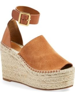 Chloé 'Isa' Espadrille Wedge Sandal (Women) Brown Suede trendy platform espadrille sandals