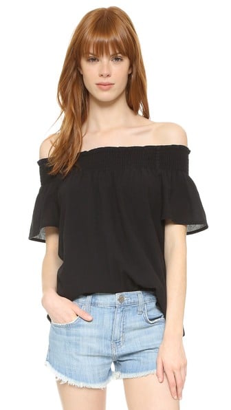 Current/Elliott Madeline Off The Shoulder Top Washed Black