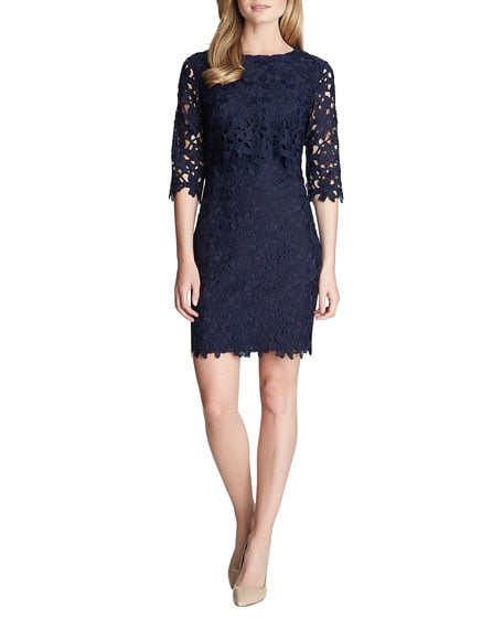 Cynthia Steffe Audrey 3/4-Sleeve Lace Sheath Dress Ocean Indigo