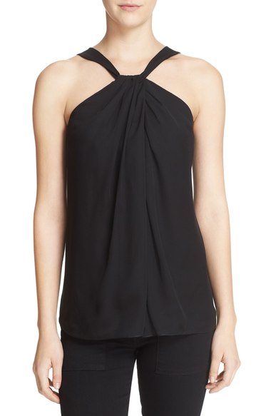 Diane von Furstenberg 'Lilita' Silk Halter Top Black trendy halter tops summer
