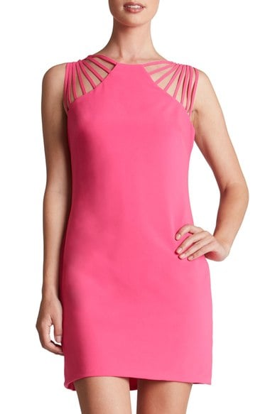 Dress the Population 'Cora' Strappy Shoulder Sheath Dress Fuchsia summer wedding guest sheath dresses
