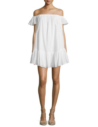 Elizabeth and James Pippa Off-The-Shoulder Eyelet Dress White eyelet dresses summer