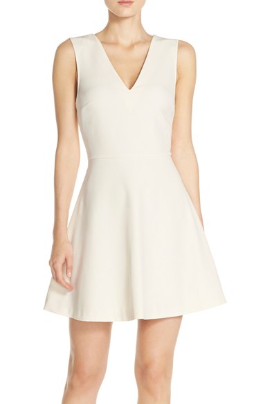 FELICITY & COCO Back Cutout Fit & Flare Dress (Regular & Petite)(Nordstrom Exclusive) Ivory cutout dresses summer 2016