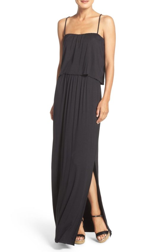FELICITY & COCO Jersey Popover Dress (Regular & Petite) (Nordstrom Exclusive) Black popover dresses summer wedding guest season
