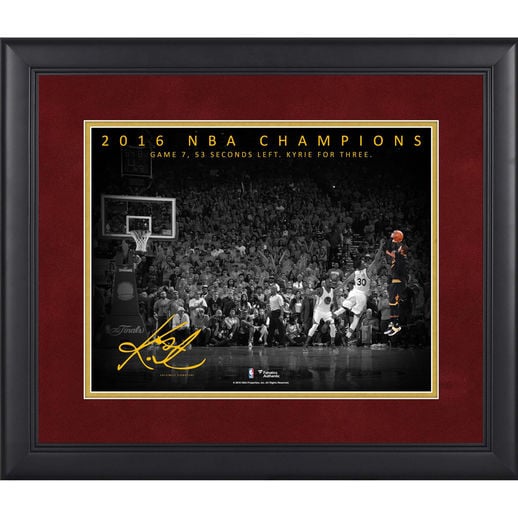Fanatics Authentic Kyrie Irving Cleveland Cavaliers Framed 11%22 x 14%22 NBA Finals Game 7 Dagger Three Pointer Moments Spotlight