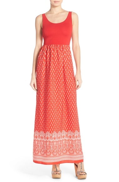 Fraiche by J Floral Print Cutout Maxi Dress Red Mika Red Solid Top cutout dresses summer 2016