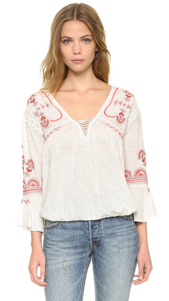 Free People Chiquita Top Ivory Combo Shopbop extra 25% sale