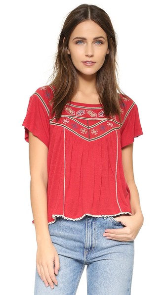 Free People Muse Tee Washed Red Shopbop extra 25% sale