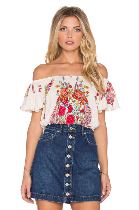 HOTEL PARADISO OFF SHOULDER CROP TOP SPELL & THE GYPSY COLLECTIVE Pearl casual off the shoulder tops for summer