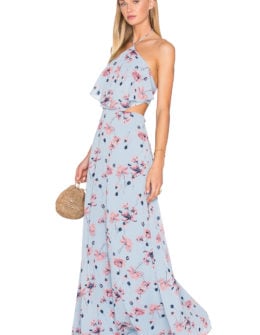HOUSE OF HARLOW 1960 X REVOLVE ZOE HALTER MAXI DRESS Blue Floral Print cutout dresses summer 2016