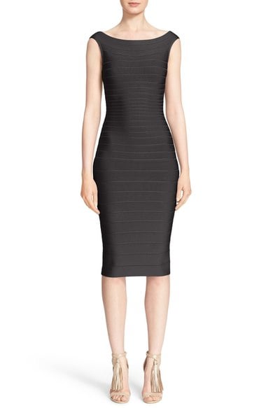 Herve Leger Bandage Sheath Dress Black summer wedding guest sheath dresses