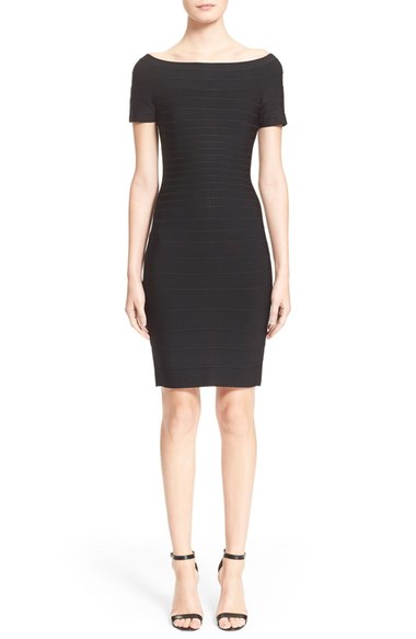 Herve Leger 'Carmen' Off the Shoulder Bandage Dress Black