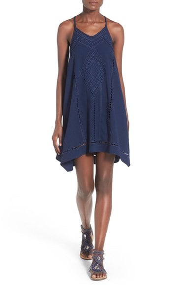 J.O.A. Embroidered Shift Dress Navy Blue eyelet dresses summer 2016