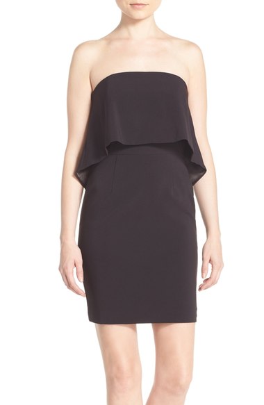 Jay Godfrey 'Viola' Strapless Popover Sheath Dress Black popover dresses summer wedding guest season