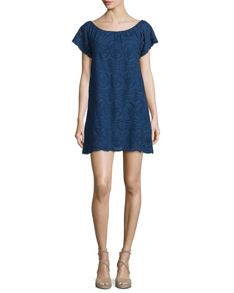 Joie Bondi Embroidered Eyelet Dress Blueprint casual eyelet dresses summer